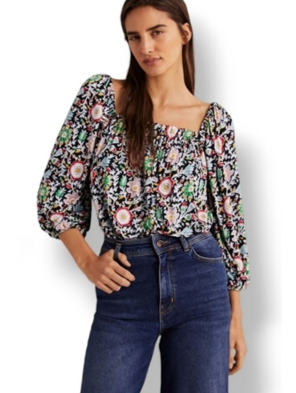 Boden Square Neck Swing Jersey Top